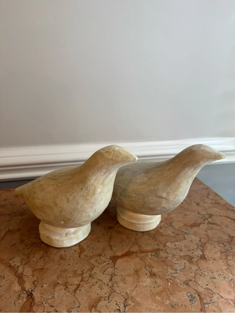 Pottery Barn Artisan Studio Bird Object Set of Two